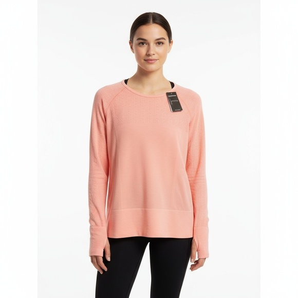 Athleta Tops - Athleta Power Down Primaloft Pullover Top Coral Pink Size Large NWT